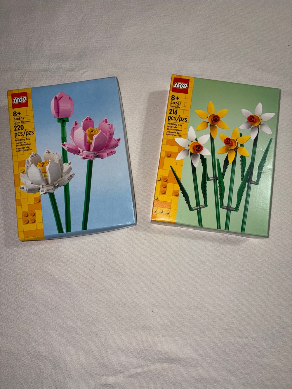 Legos lotus flowers 40647 daffodils 40747